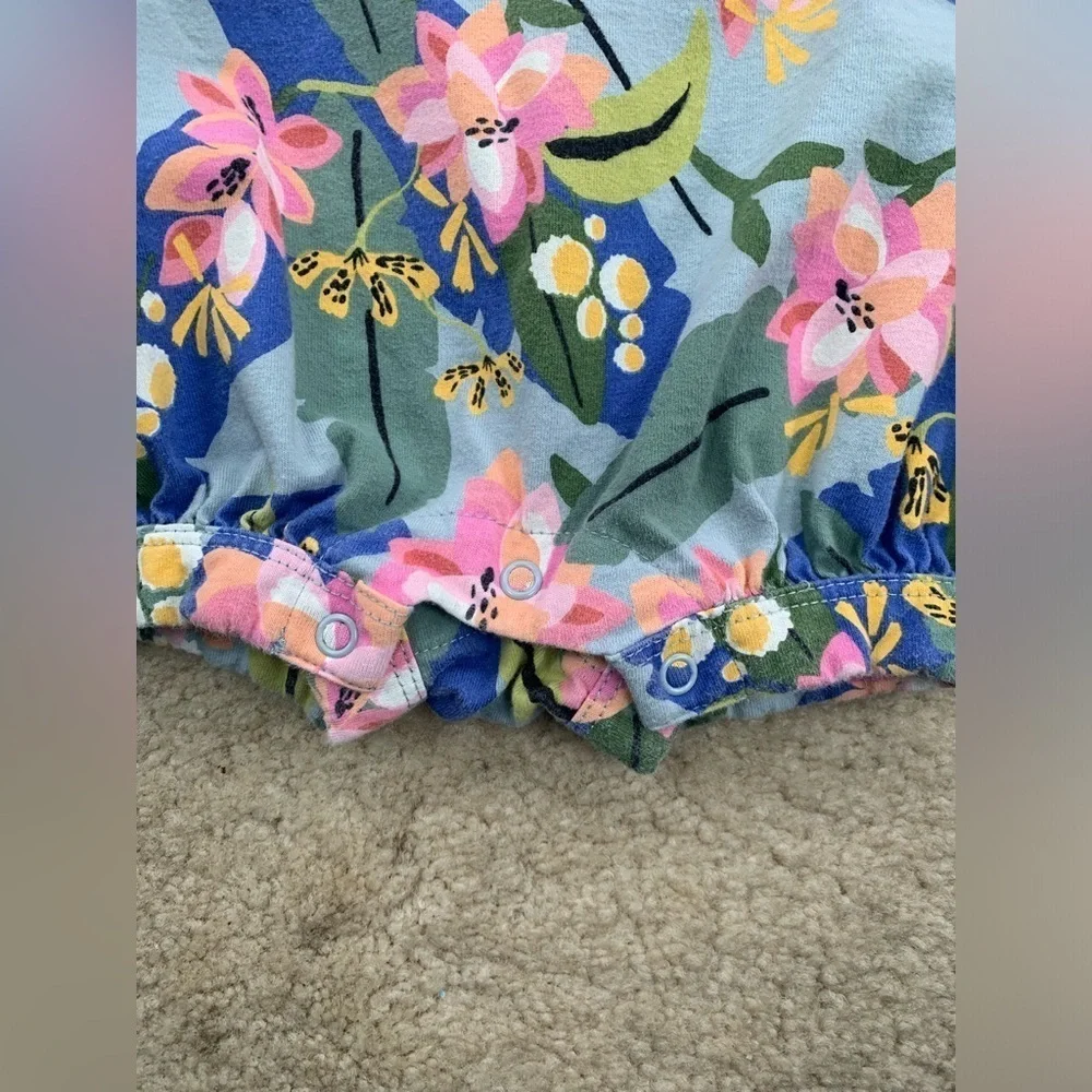 Tea Collection Size 0-3 Months Floral Ruffle Romper